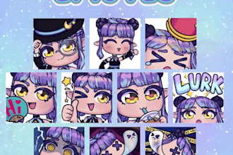 make you cute emotes and badges for twitch discord youtube