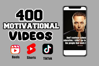 create 400 branded motivational videos for instagram reels and youtube shorts