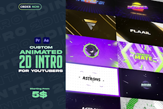 create epic custom gaming 2d intro for youtube or stream