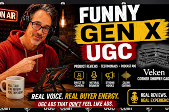 create funny male gen x ugc tiktok video ads