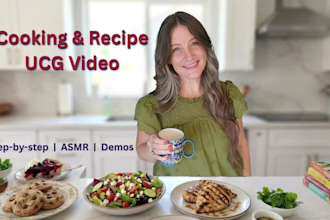 create a food, beverage or recipe ugc video for you