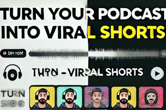 transform podcast into viral tiktoks, reels,shorts in 24h