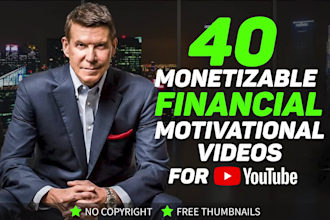 create finance motivational videos for youtube channel