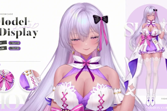 create high quality v tuber model, v tuber rigging, v tuber anime commission