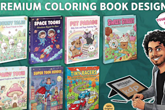 design a custom kids coloring book for amazon KDP