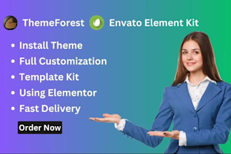 themeforest install theme envato element kit template kit using elementor pro