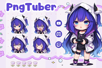 draw custom pngtuber character for streaming based on your oc or vtuber