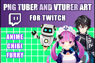design professional png anime vtuber model or live2d model