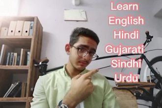 teach you either english,urdu,sindhi,hindi and gujarati online