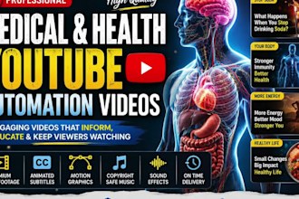 create medical and health faceless youtube automation videos