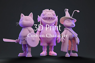 sculpt high quality stl files of your customized character 3d model for printing
