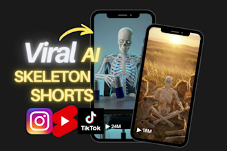 create viral ai skeleton shorts for youtube like dr data