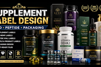 do supplement label design peptide vial cbd hemp vitamin product label design