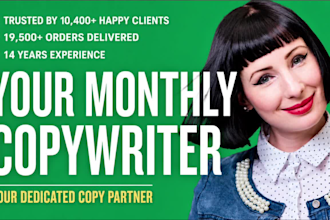 be your monthly copywriting strategist and content partner