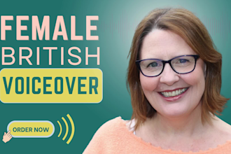 deliver a warm, friendly british voiceover for corporate, commercial, animation