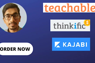 build teachable thinkific or kajabi course website