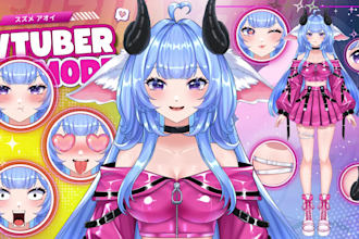 design and rigging vtuber model live 2d for vtube studio