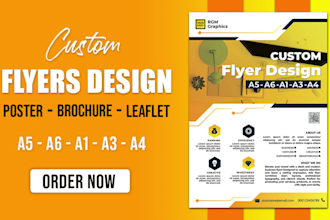 design custom a3, a4, a5, a6 flyer design, brochure, leaflet