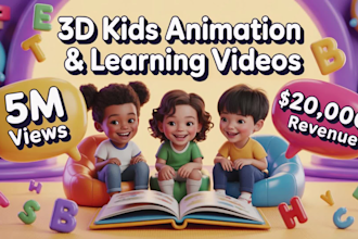 do 3d kids animation and kids learning videos for your youtube channel