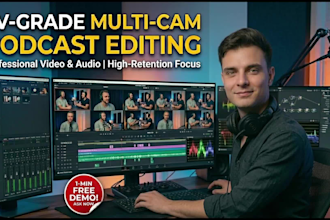 edit multi cam podcast and interview videos in TV quality