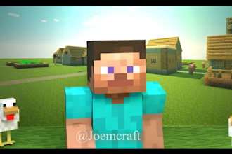 create a 3d music minecraft animation