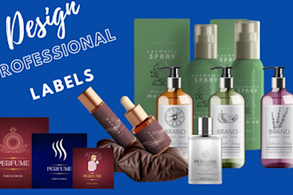 design perfume label, product label, bottle label