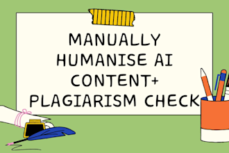 manually humanise ai content and check plagiarism within a few hours