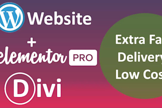 design or customize wordpress divi elementor theme
