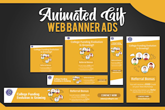 create GIF animation, animated GIF banner, GIF ads, GIF logo