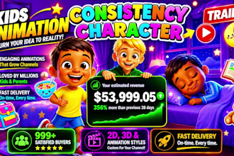 create 3d kids cartoon animation video, claymation 3d kid learning video youtube