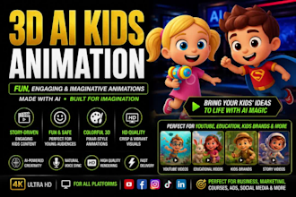 make funny ai animation for toddlers, kid nursery rhymes, youtube learning video