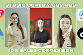 make ugc ads video in podcast style for tiktok, instagram and meta ads