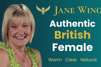 be your professional british female voice over artist in UK english