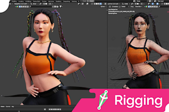 rig your character for game or animation on blender
