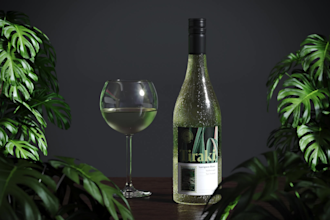 do realistic 3d rendering for beverage catalogue, wine, beer, soda