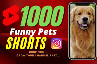 create 1000 pets funny youtube shorts or reels HD