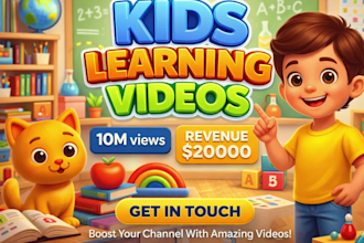 kids learning and animated 2d 3d animation videos for children