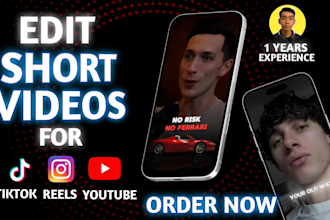 edit tiktok, reels and youtube short form video with caption