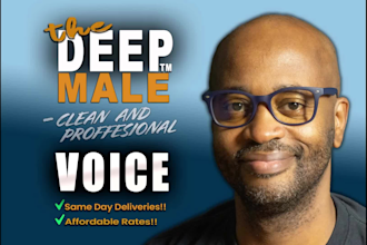 record a deep american male voice over  for your youtube video