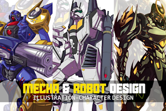 draw mecha, gundam and armor ilustration in my style