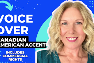 record a female english canadian american voice over