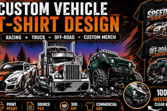 create custom vehicle illustrations for t shirts