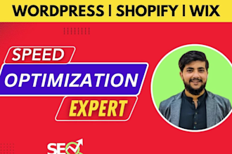 increase website speed optimization wordpress, shopif, and wix site performance