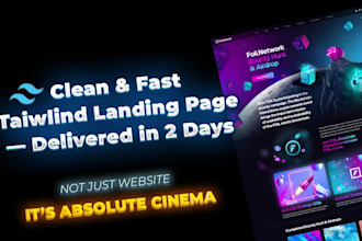 create clean and fast tailwind landing page delivered in 2 days