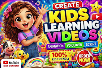 kids learning video animation for kids, kids learning video