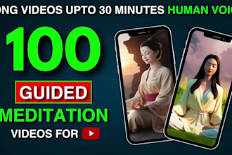 create 100 guided meditation videos for your youtube channel