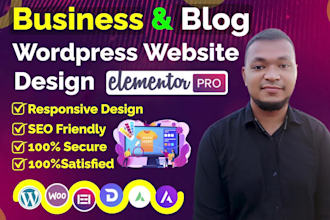 create wordpress blog website business website elementor pro