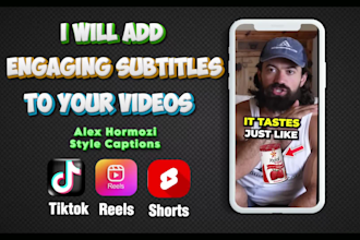 do editing for instagram reels, shorts and tiktoks in alex hormozi caption style