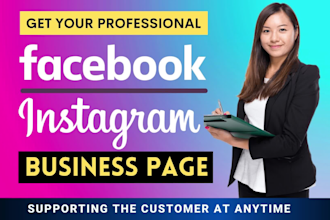 create setup and design impressive facebook business page and instagram page