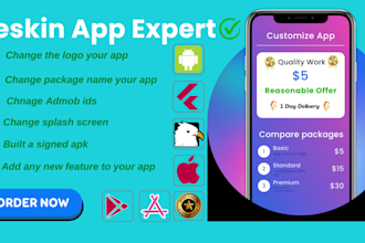 professionally reskin, redesign, and enhance your mobile app